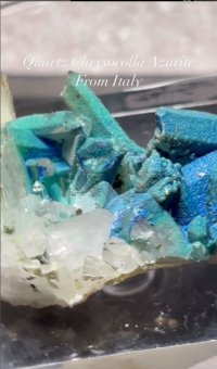 水晶 クリソコラ アズライト　アオスタ渓谷 イタリア産