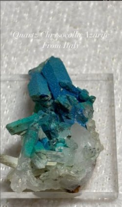 画像3: 水晶 クリソコラ アズライト　アオスタ渓谷 イタリア産