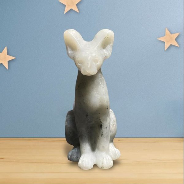 画像2: 天然石 おすまし猫ちゃん 置物(自立型) 石英石(水晶) No.1 (2)