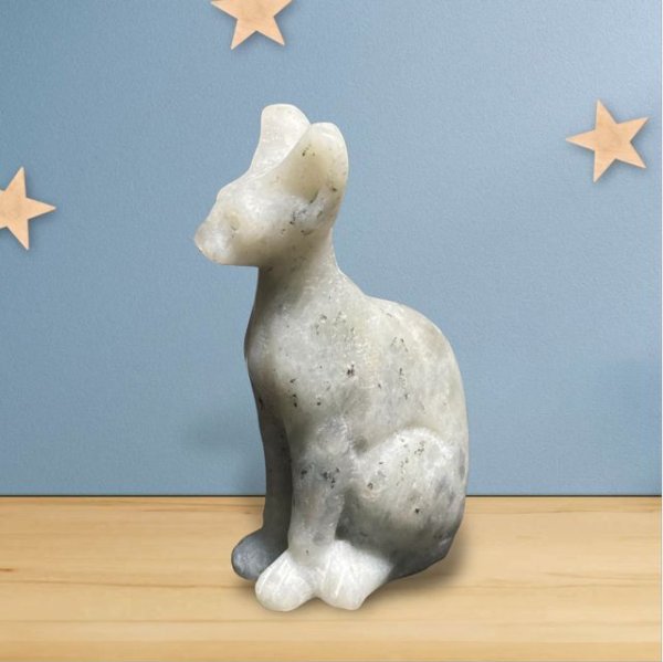 画像3: 天然石 おすまし猫ちゃん 置物(自立型) 石英石(水晶) No.1 (3)