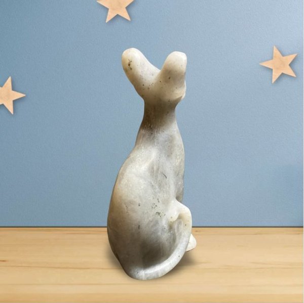 画像4: 天然石 おすまし猫ちゃん 置物(自立型) 石英石(水晶) No.2 (4)