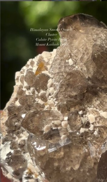 画像2: ヒマラヤンスモーキークォーツクラスター カルサイト パイライト共生　カイラス山 チベット産 ( Himalayan Smoky Quartz Cluster, Calsite Pyrite, Mount Kailash, Western Tibetan Plateau, Tibet ) (2)