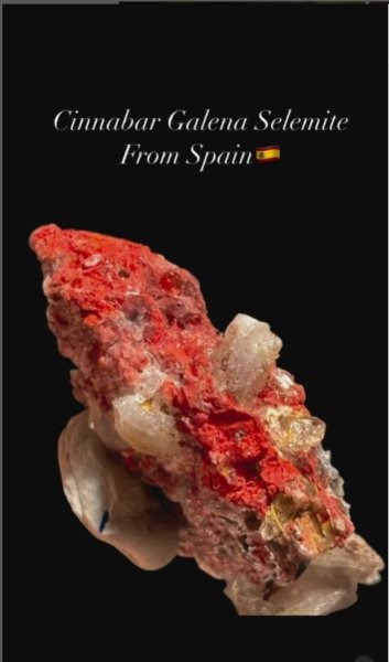 画像3: シナバー、ガレナ、セレナイト共生　スペイン産 (3)