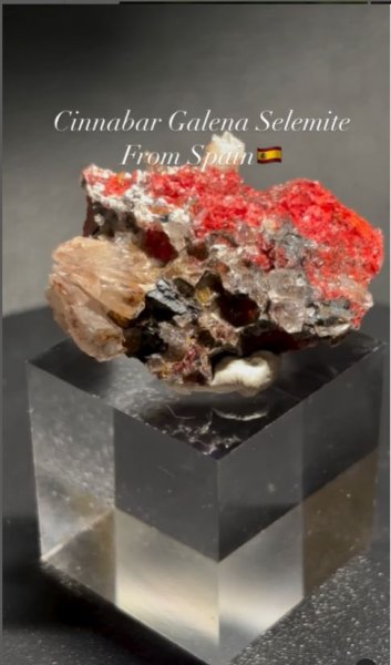 画像5: シナバー、ガレナ、セレナイト共生　スペイン産 (5)