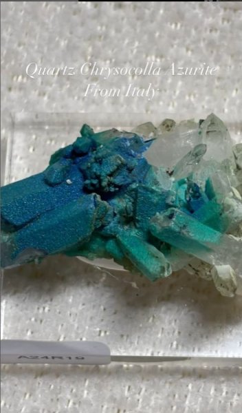 画像2: 水晶 クリソコラ アズライト　アオスタ渓谷 イタリア産 (2)